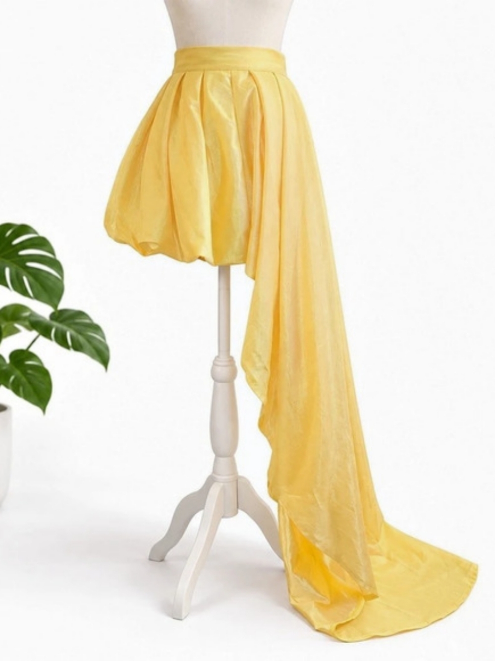 Yellow Asymmetrical Bubble Skirt